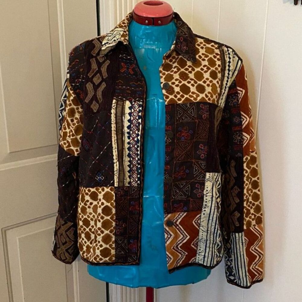 Chico's Boho Aztec Embordered Patchwork Lightweig… - image 2